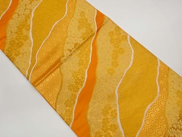JAPANESE FUKURO OBI / WOVEN KIKKO WITH FLOWER
